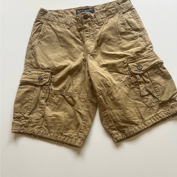 American Eagle Mens 30x10 Tan Khaki Ripstop Cargo Longboard Shorts (B5) - Picture 2 of 9